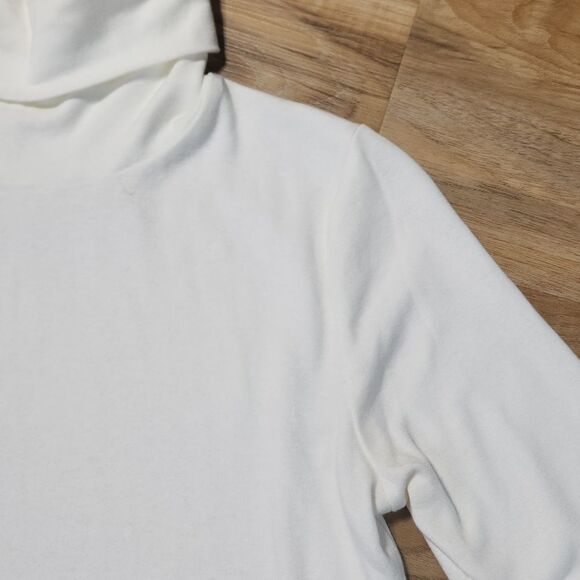 💜A New Day Cream Turtleneck Elbow Sleeve Top Small - Picture 7 of 11